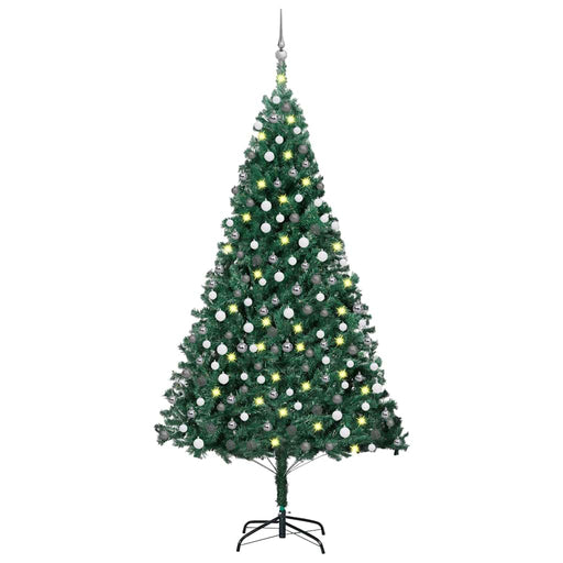 Brad de Crăciun pre-iluminat cu set globuri, verde, 210 cm, PVC - WALTI WALTI