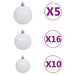 Brad Crăciun pre-iluminat artificial set globuri alb 210 cm PVC - WALTI WALTI