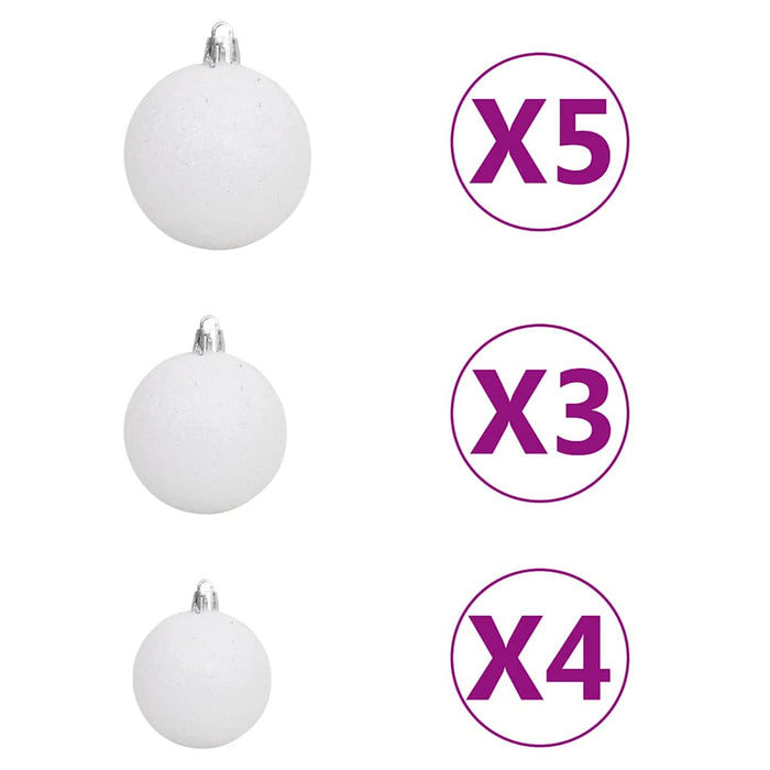 Brad de Crăciun pre-iluminat artificial set globuri alb 150 cm WALTI