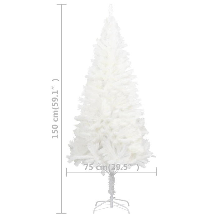 Brad de Crăciun pre-iluminat artificial set globuri alb 150 cm WALTI
