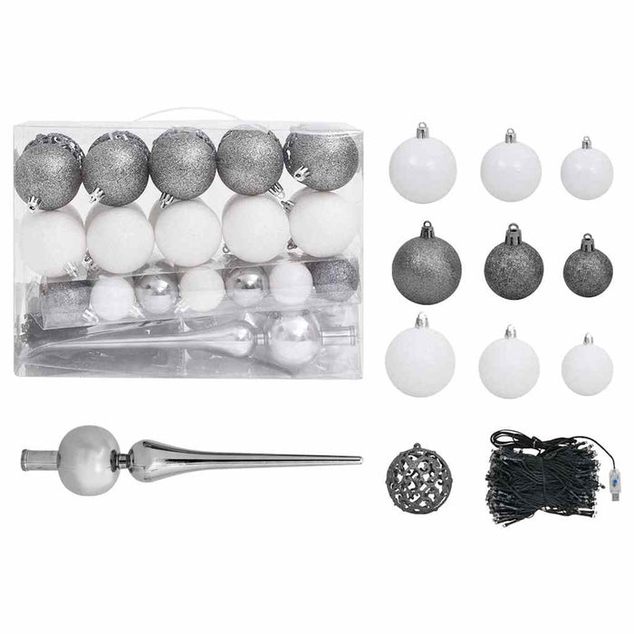Brad Crăciun pre-iluminat artificial, set globuri, verde, 65 cm - WALTI WALTI