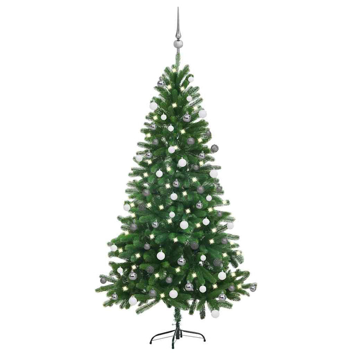 Brad Crăciun pre-iluminat cu set globuri, verde, 150 cm - WALTI WALTI