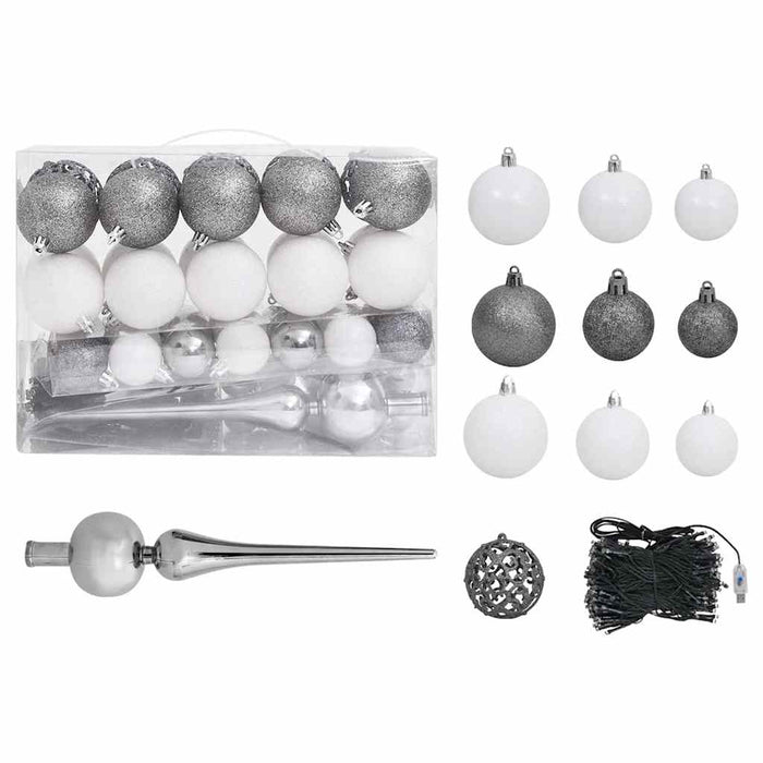 Brad Crăciun pre-iluminat cu set globuri, verde, 150 cm - WALTI WALTI