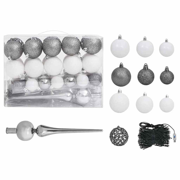 Brad Crăciun pre-iluminat artificial set globuri, verde, 180 cm - WALTI WALTI