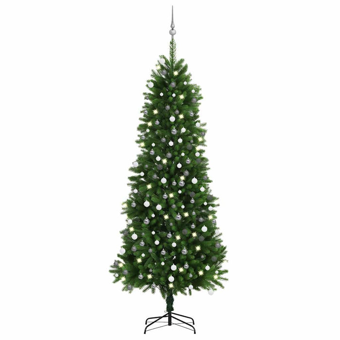 Brad Crăciun pre-iluminat artificial set globuri verde 240 cm - WALTI WALTI