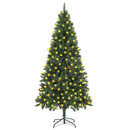 Brad Crăciun artificial pre-iluminat globuri/conuri pin 210 cm - WALTI WALTI