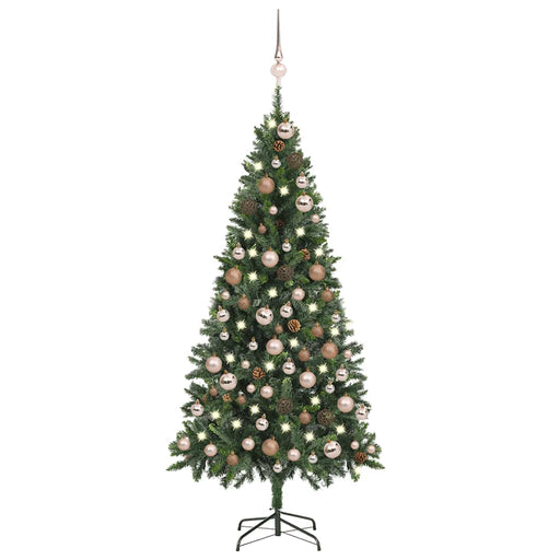 Brad Crăciun artificial pre-iluminat globuri/conuri pin, 180 cm - WALTI WALTI