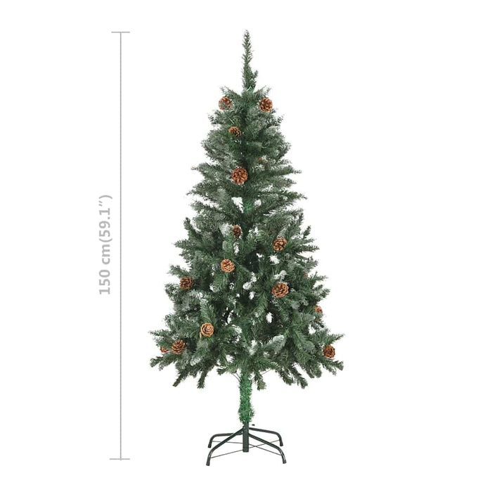 Brad Crăciun artificial pre-iluminat globuri/conuri pin 150 cm WALTI
