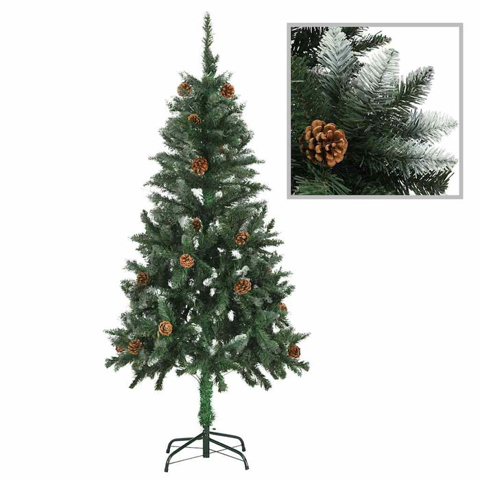 Brad Crăciun artificial pre-iluminat globuri/conuri pin 150 cm WALTI
