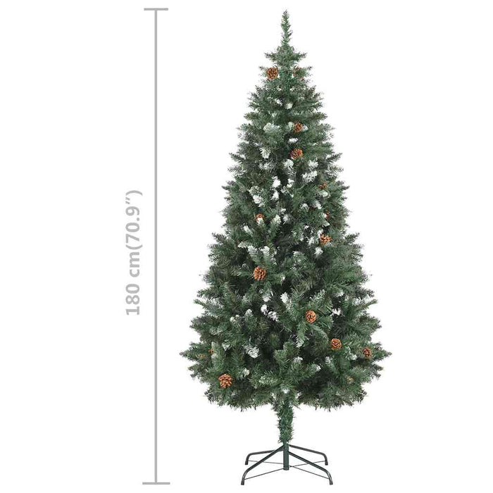 Brad Crăciun artificial pre-iluminat globuri/conuri pin, 180 cm WALTI
