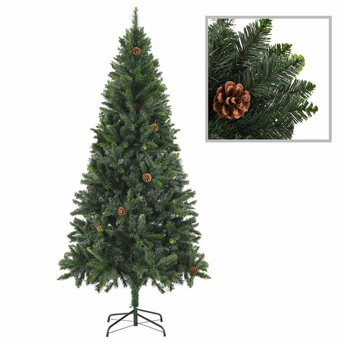 Brad Crăciun artificial pre-iluminat globuri/conuri pin 180 cm WALTI