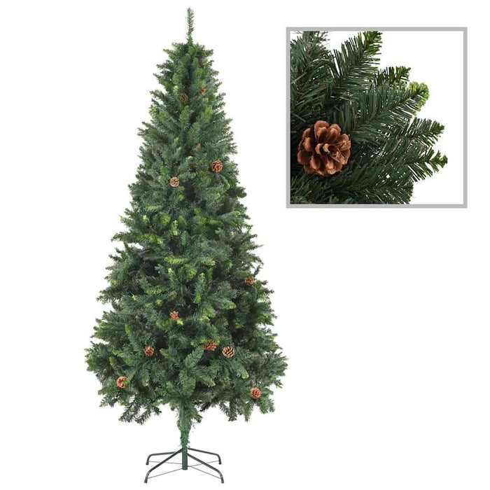Brad Crăciun artificial pre-iluminat globuri/conuri pin 210 cm WALTI