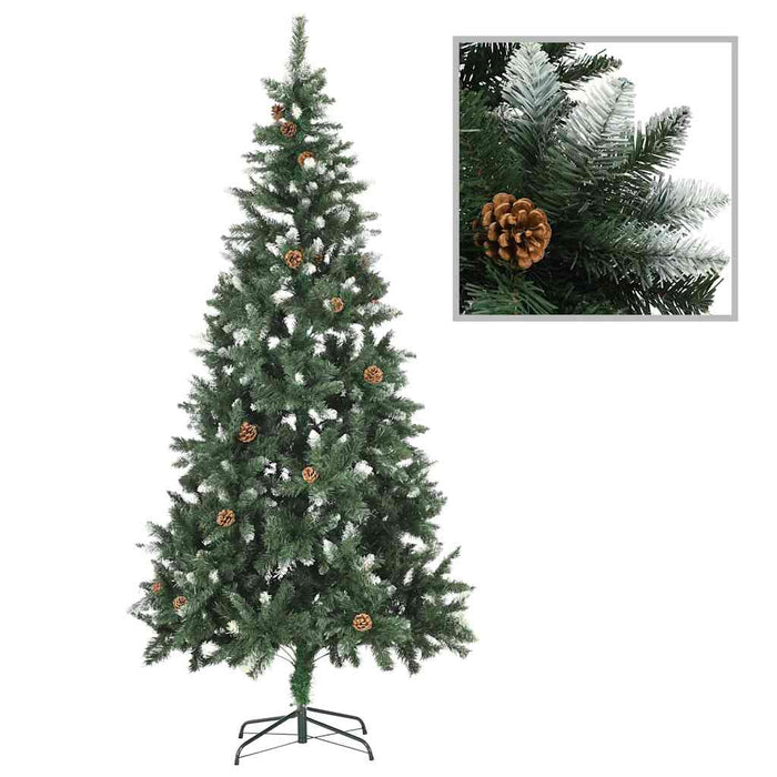 Brad Crăciun artificial pre-iluminat globuri/conuri pin 210 cm - WALTI WALTI