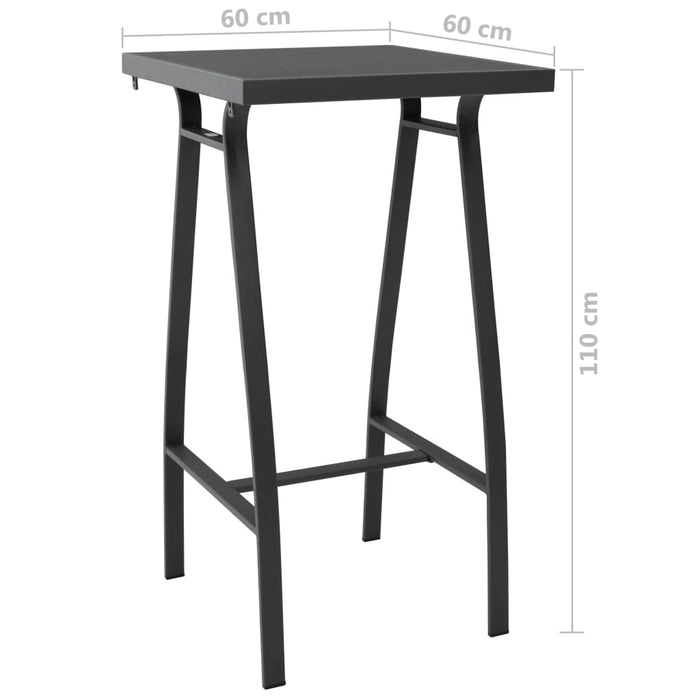 Set mobilier de bar pentru grădină, 3 piese, negru WALTI