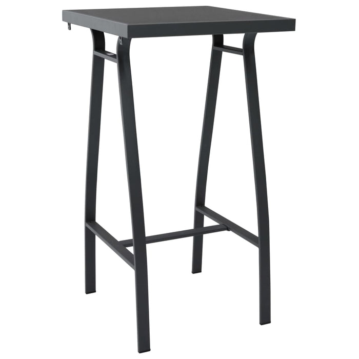 Set mobilier de bar pentru grădină, 3 piese, negru și gri WALTI