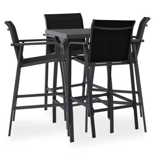 Set mobilier de bar pentru grădină, 5 piese, negru - WALTI WALTI