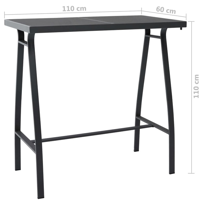 Set mobilier de bar pentru grădină, 5 piese, negru WALTI