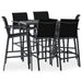 Set mobilier de bar pentru grădină, 7 piese, negru - WALTI WALTI