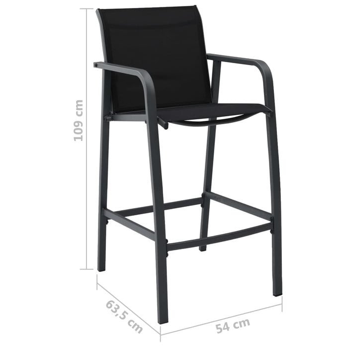 Set mobilier de bar pentru grădină, 7 piese, negru - WALTI WALTI