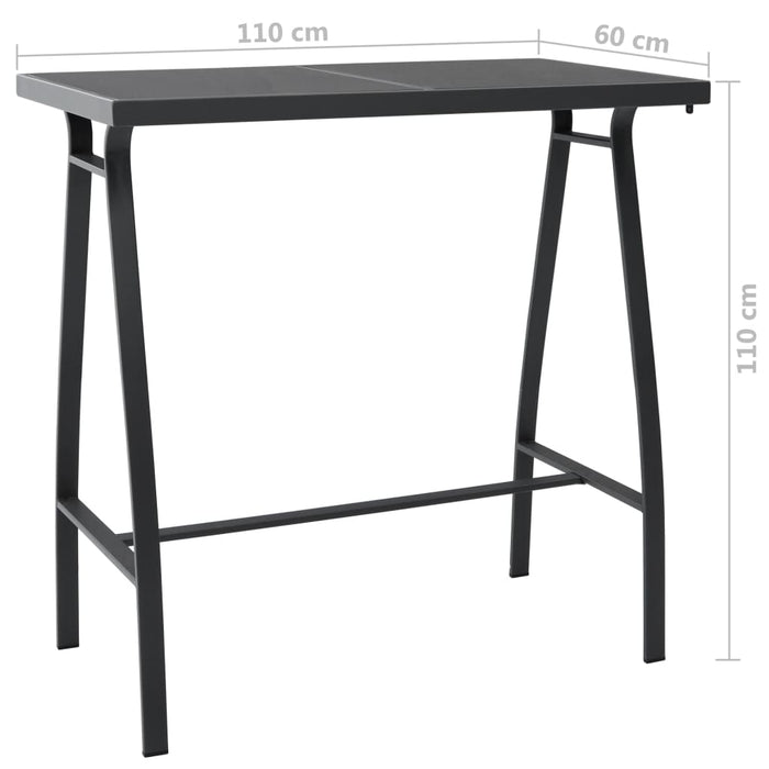 Set mobilier de bar pentru grădină, 7 piese, negru - WALTI WALTI