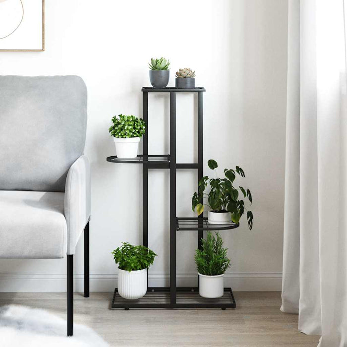 Suport pentru flori cu 4 nivele, negru, 43x22x76 cm, metal - WALTI WALTI