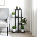 Suport pentru flori cu 4 nivele, negru, 43x22x76 cm, metal - WALTI WALTI