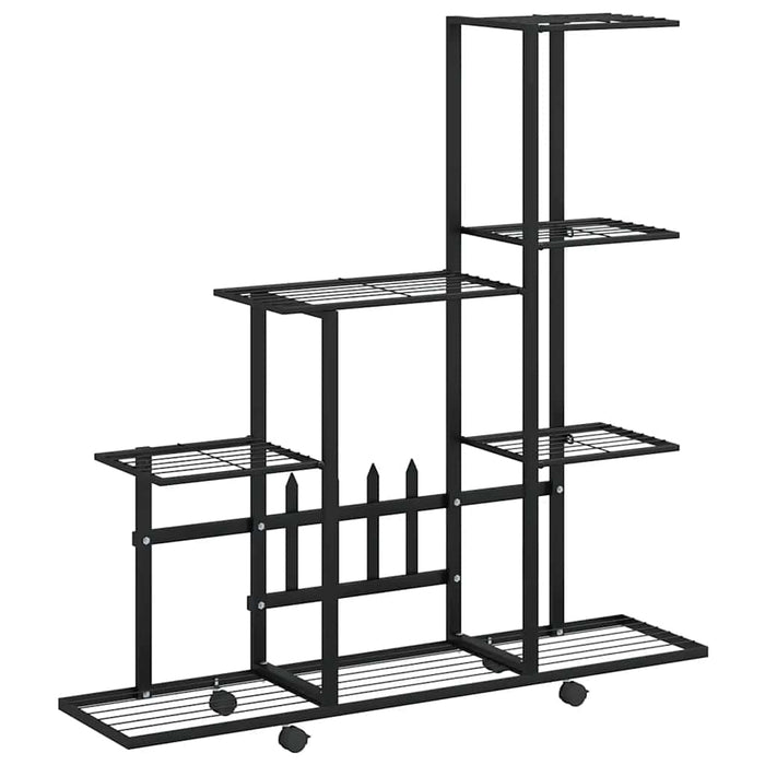 Suport pentru flori cu roți, 94,5x25x92,5 cm, negru, metal - WALTI WALTI