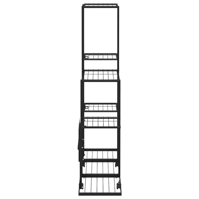 Suport pentru flori cu roți, 94,5x25x92,5 cm, negru, metal - WALTI WALTI