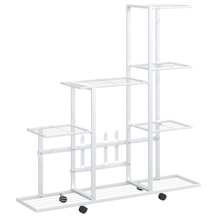 Suport pentru flori cu roți, 94,5x25x92,5 cm, alb, metal - WALTI WALTI
