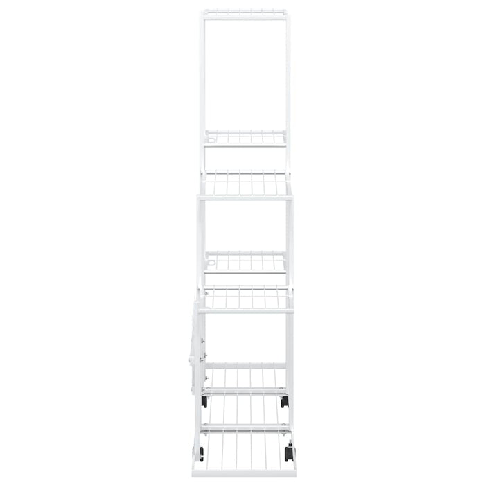 Suport pentru flori cu roți, 94,5x25x92,5 cm, alb, metal - WALTI WALTI
