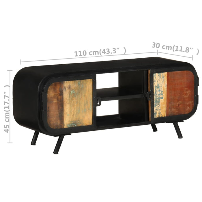 Comodă TV, 110x30x45 cm, lemn masiv reciclat - WALTI WALTI