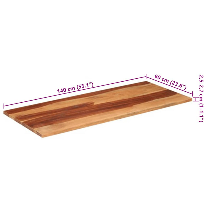 Blat de masă, 140x60x(2,5-2,7) cm, lemn masiv acacia WALTI