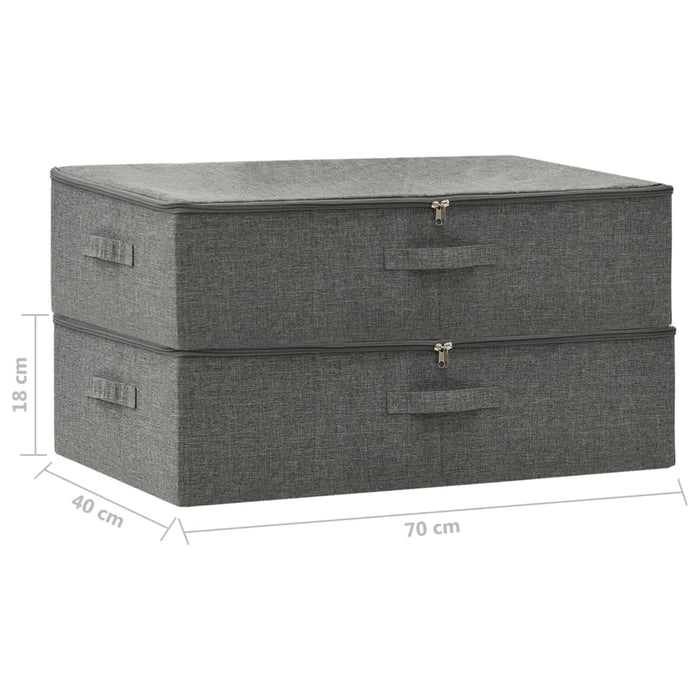 Cutii de depozitare 2 buc. antracit 70x40x18 cm material textil WALTI