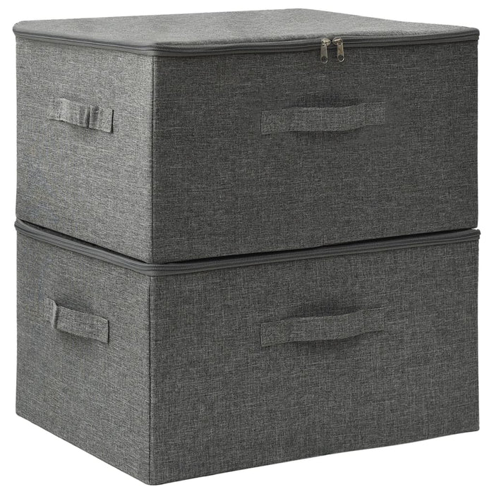 Cutii de depozitare 2 buc. antracit 43x34x23 cm material textil WALTI