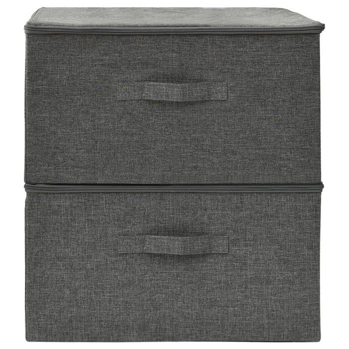 Cutii de depozitare 2 buc. antracit 43x34x23 cm material textil WALTI