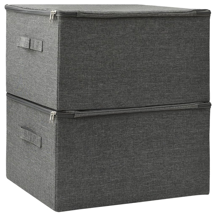 Cutii de depozitare 2 buc. antracit 43x34x23 cm material textil WALTI