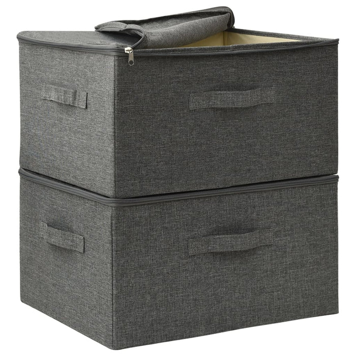 Cutii de depozitare 2 buc. antracit 43x34x23 cm material textil WALTI