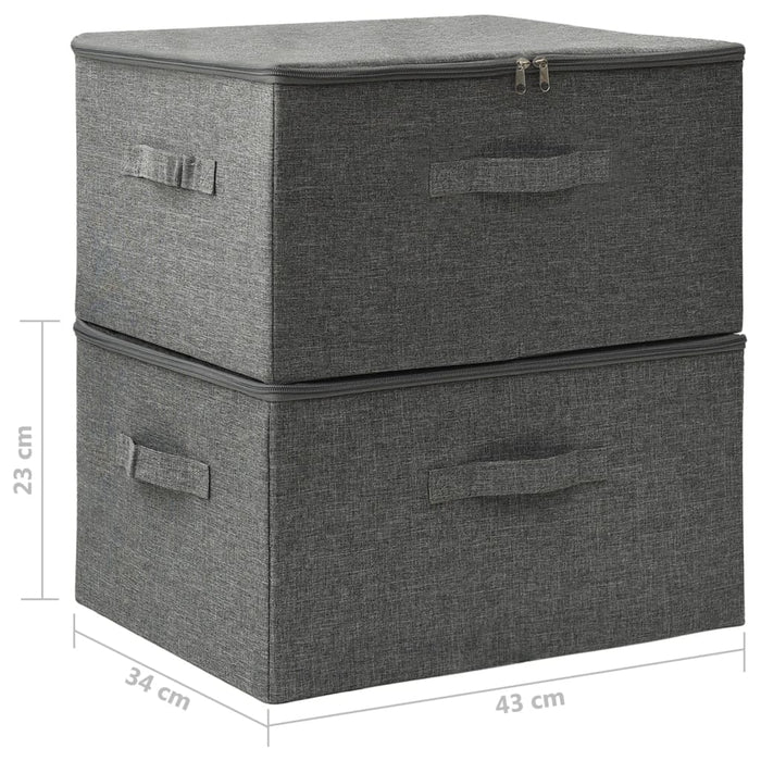 Cutii de depozitare 2 buc. antracit 43x34x23 cm material textil WALTI