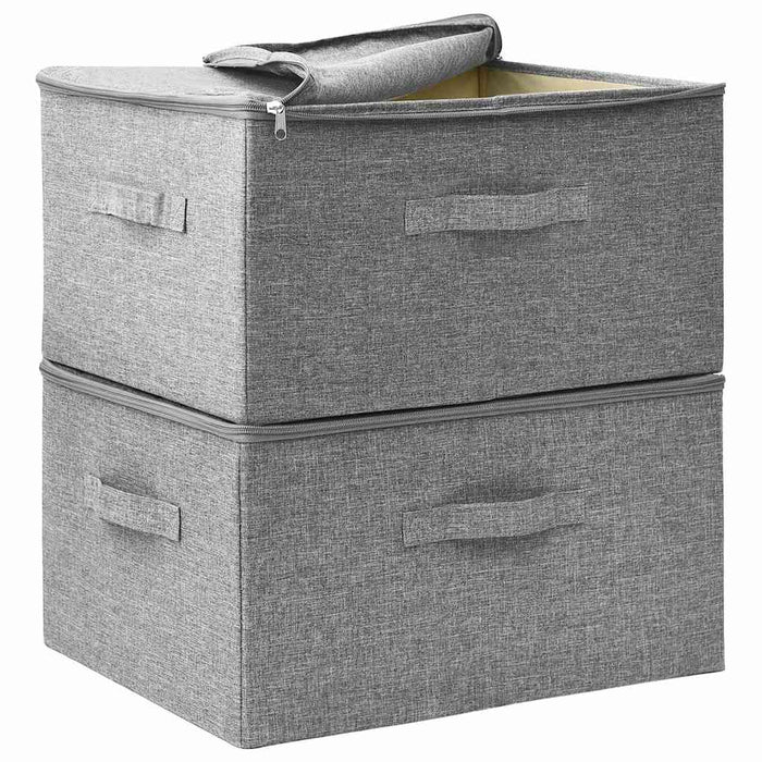 Cutii de depozitare 2 buc. gri 43x34x23 cm material textil WALTI