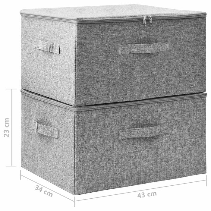 Cutii de depozitare 2 buc. gri 43x34x23 cm material textil WALTI