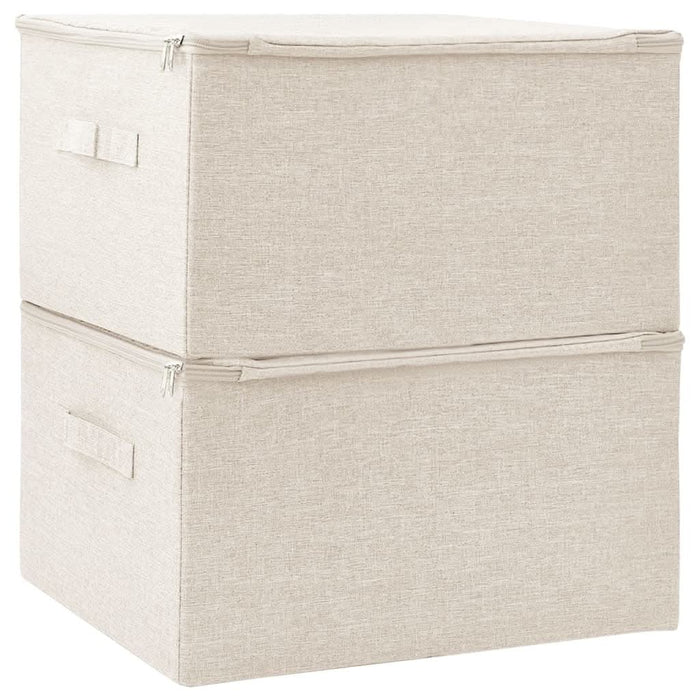 Cutii de depozitare 2 buc. crem 43x34x23 cm material textil - WALTI WALTI
