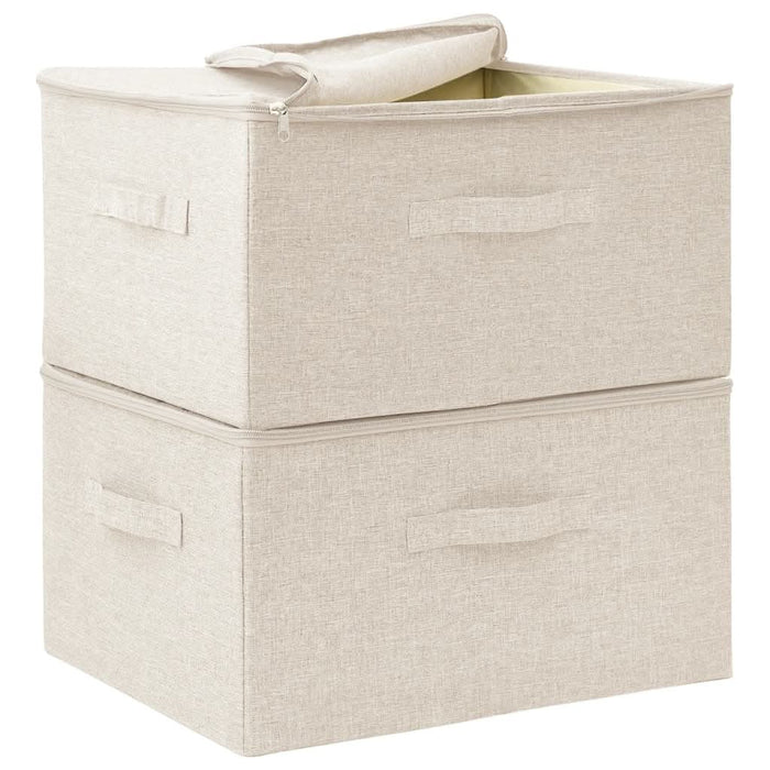 Cutii de depozitare 2 buc. crem 43x34x23 cm material textil - WALTI WALTI