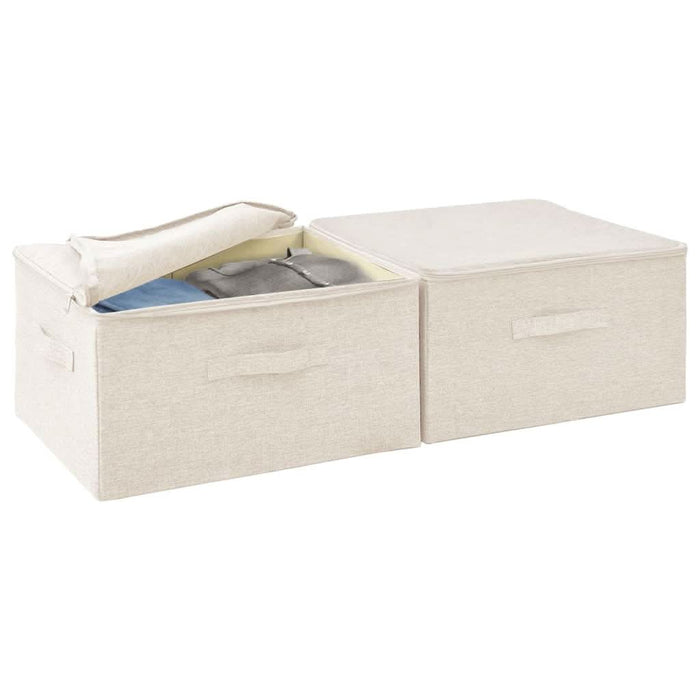 Cutii de depozitare 2 buc. crem 43x34x23 cm material textil - WALTI WALTI