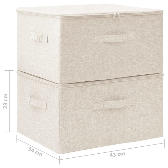 Cutii de depozitare 2 buc. crem 43x34x23 cm material textil - WALTI WALTI