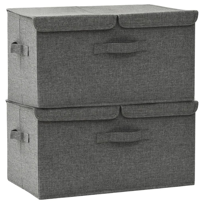 Cutii de depozitare 2 buc. antracit 50x30x25 cm material textil - WALTI WALTI