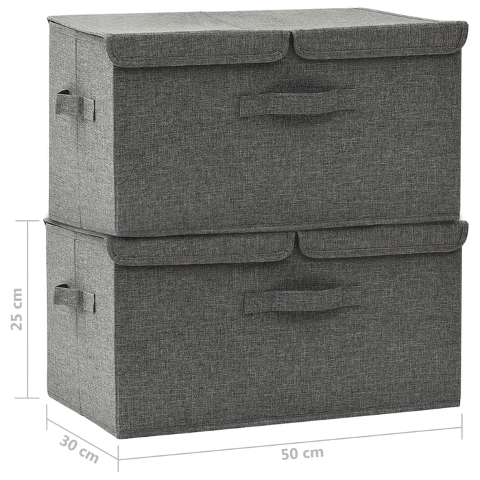 Cutii de depozitare 2 buc. antracit 50x30x25 cm material textil - WALTI WALTI