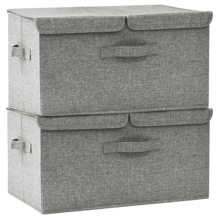 Cutii de depozitare 2 buc. gri 50x30x25 cm material textil WALTI