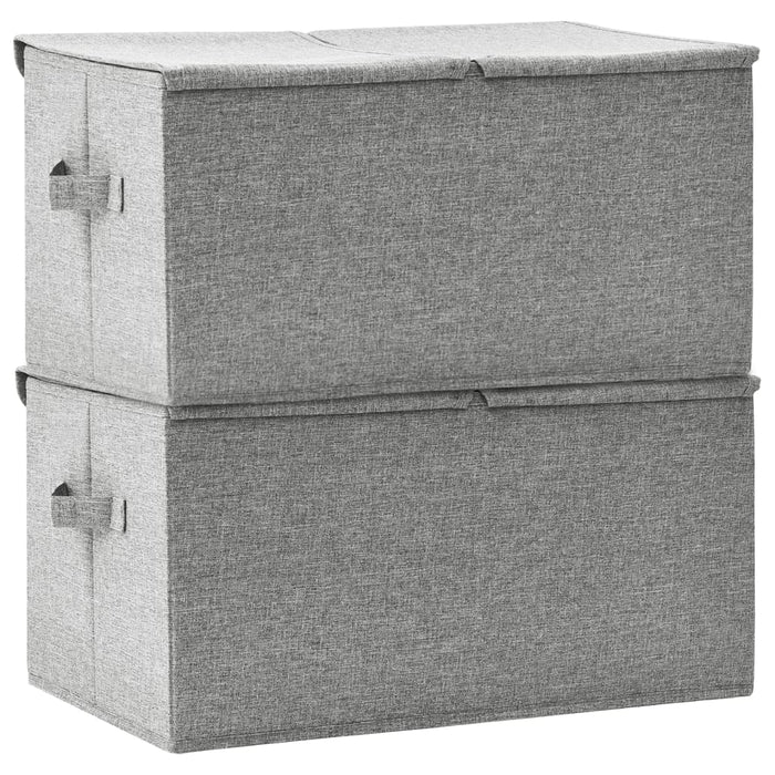 Cutii de depozitare 2 buc. gri 50x30x25 cm material textil WALTI