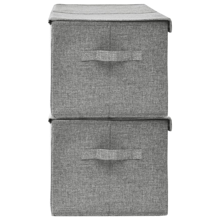 Cutii de depozitare 2 buc. gri 50x30x25 cm material textil WALTI