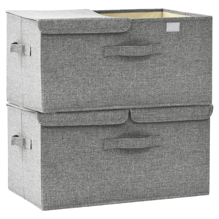 Cutii de depozitare 2 buc. gri 50x30x25 cm material textil WALTI